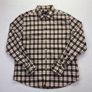 UNTUCKit Harwin Olive Plaid Wrinkle Free Reg. Fit Button Down Shirt Mens Large